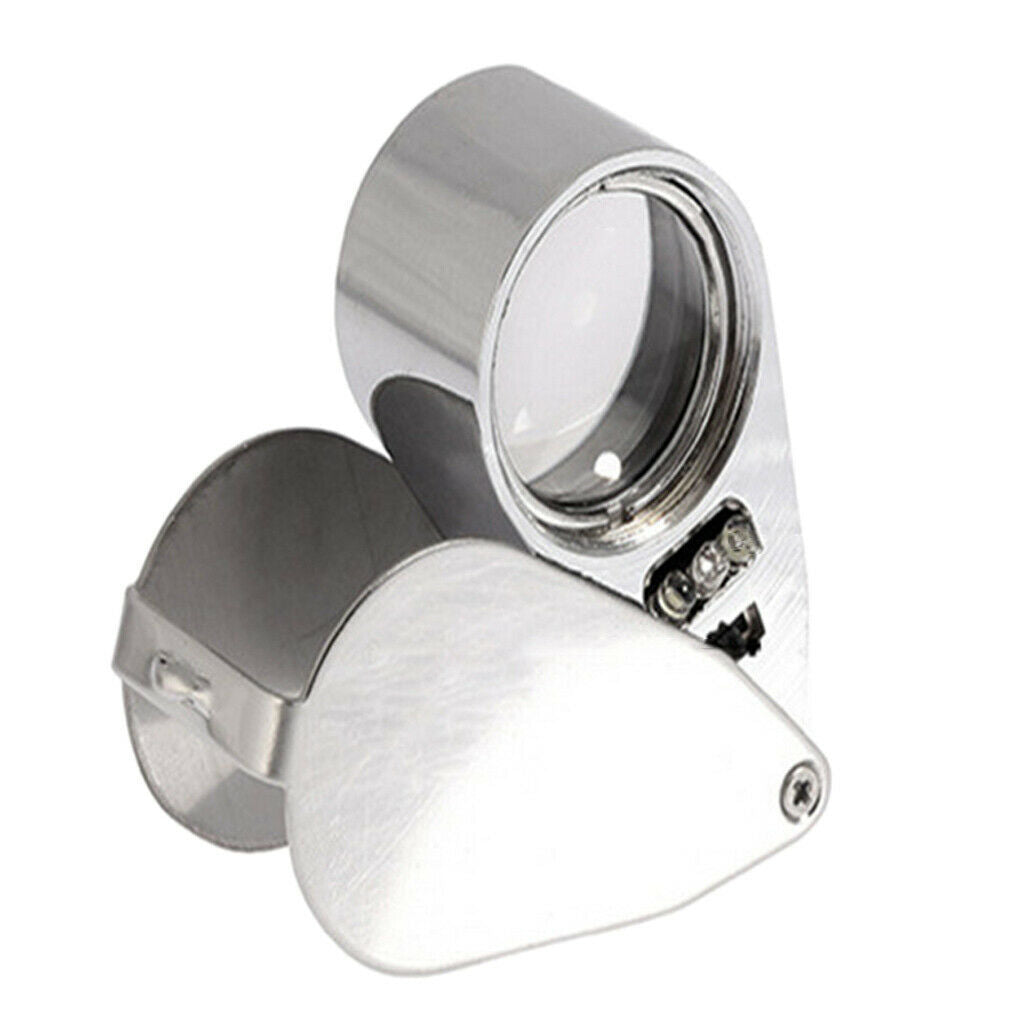MagiDeal 40X Foldable  Folding Magnifier Illuminated Magnifying Glass Tool