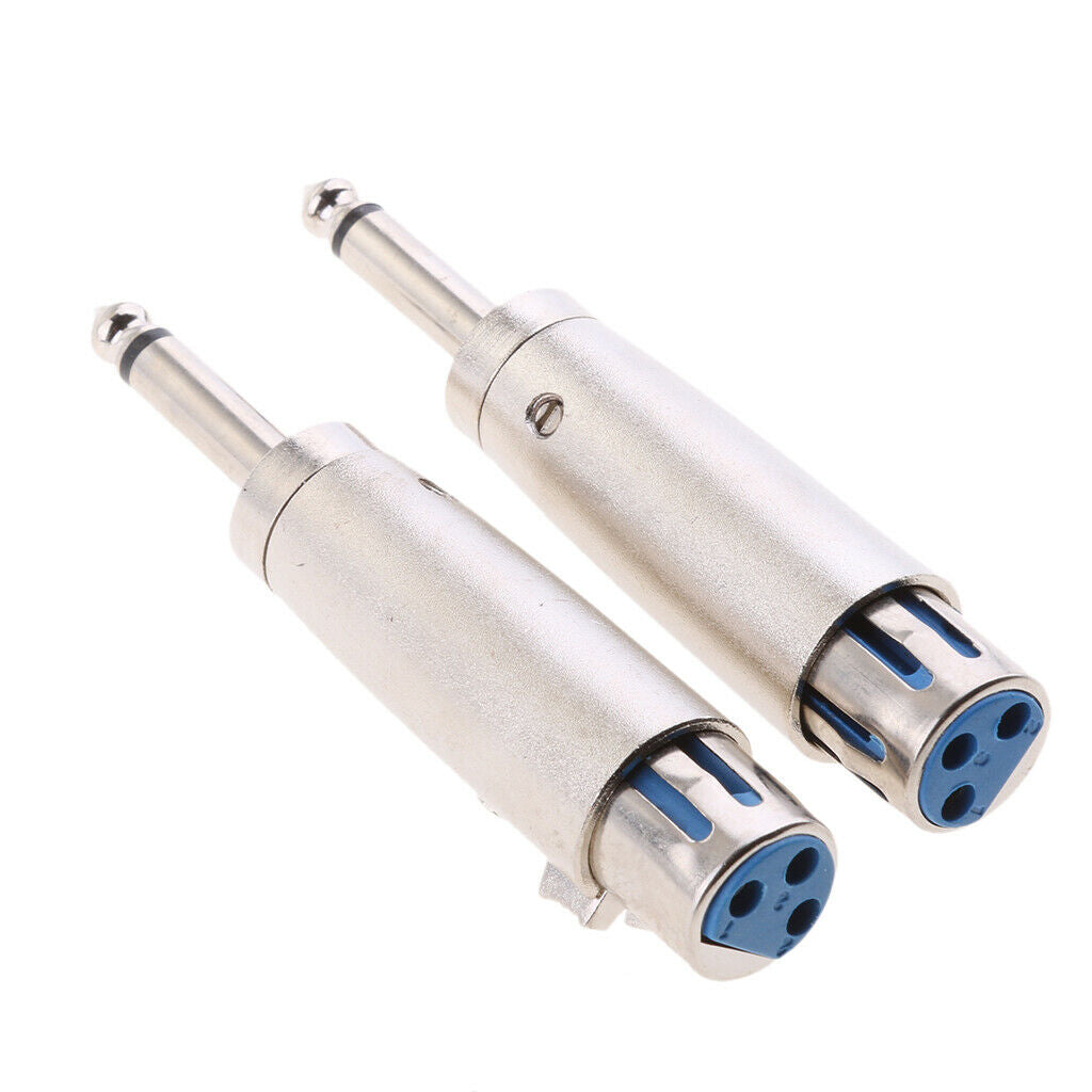 2 Pack XLR 3 Pin Female To 1/4 "6.35mm Mono Male Jack Audio Mic Adapter