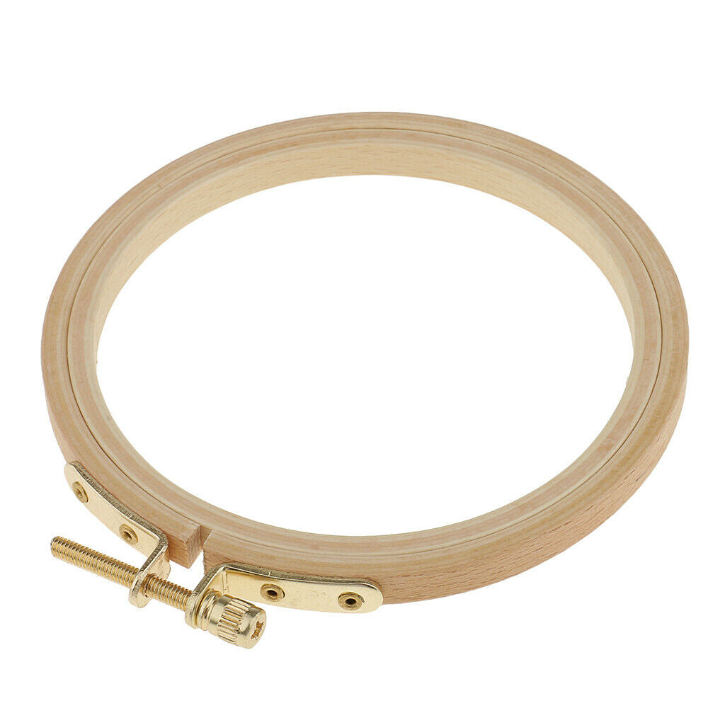Round DIY Wooden Embroidery Hoop Kit Tapestry Circle Stitch Hoop Ring with Screw
