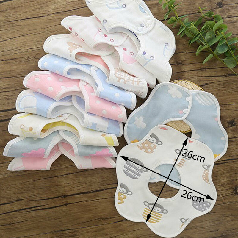 Baby Bibs 360 Degree Rotation Gauze Muslin Bandana Cloth Soft Newborn Bab.l8