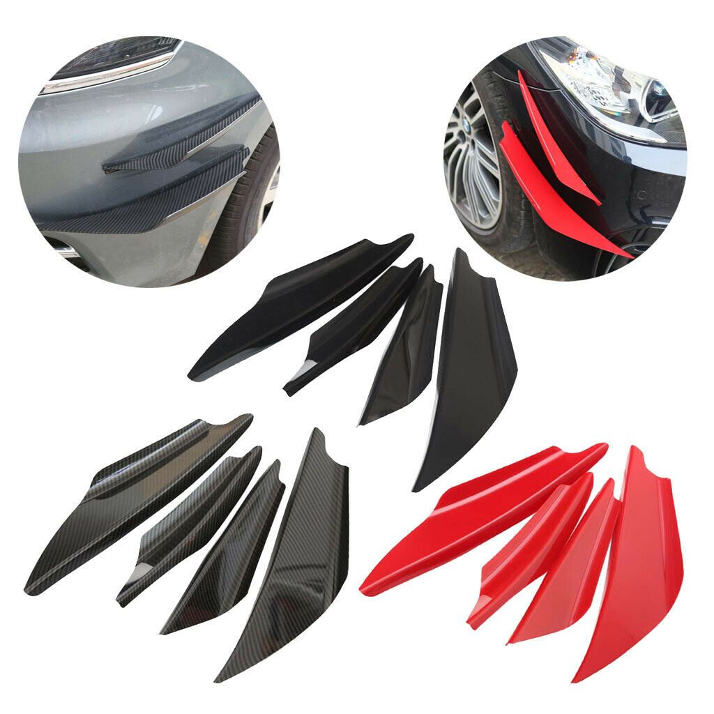 4pcs/Set Universal Carbon Fiber Front Bumper Body Spoiler Canards Splitter Fins