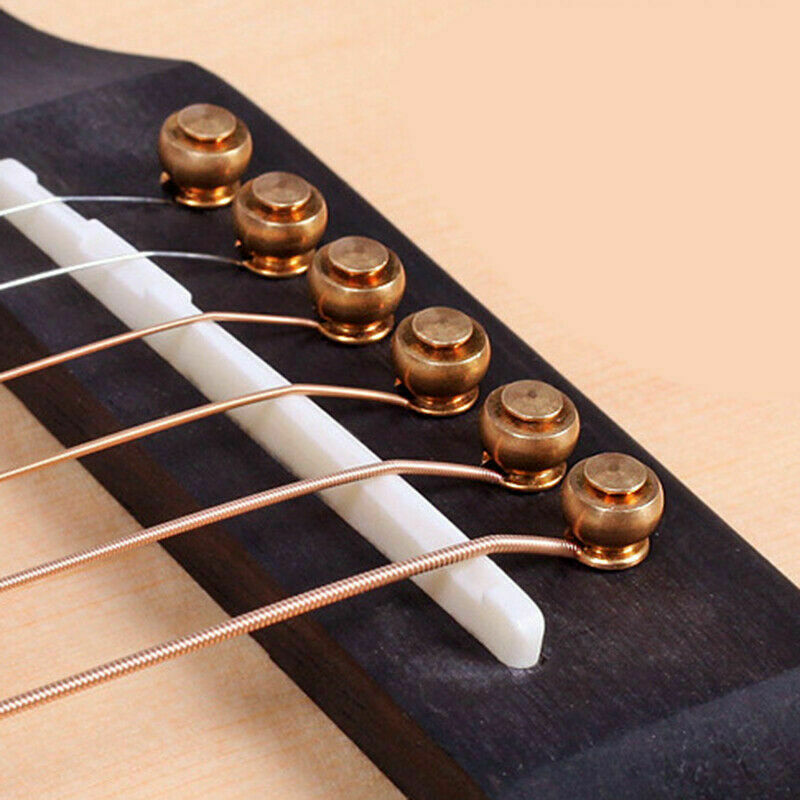 6PC Acoustic Guitar Brass Bridge Pins Brass Cone String Dot Solid String Nails