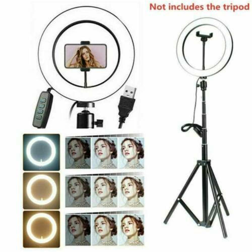 10" LED Ring Light Lamp Selfie Camera Phone Studio Tripod Stand Video Dimmable