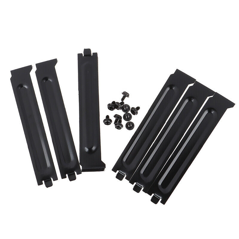 10 x Black PCI Chassis Slot Covers Bracket with Screws Blanking Pl~j fk sgL Rf