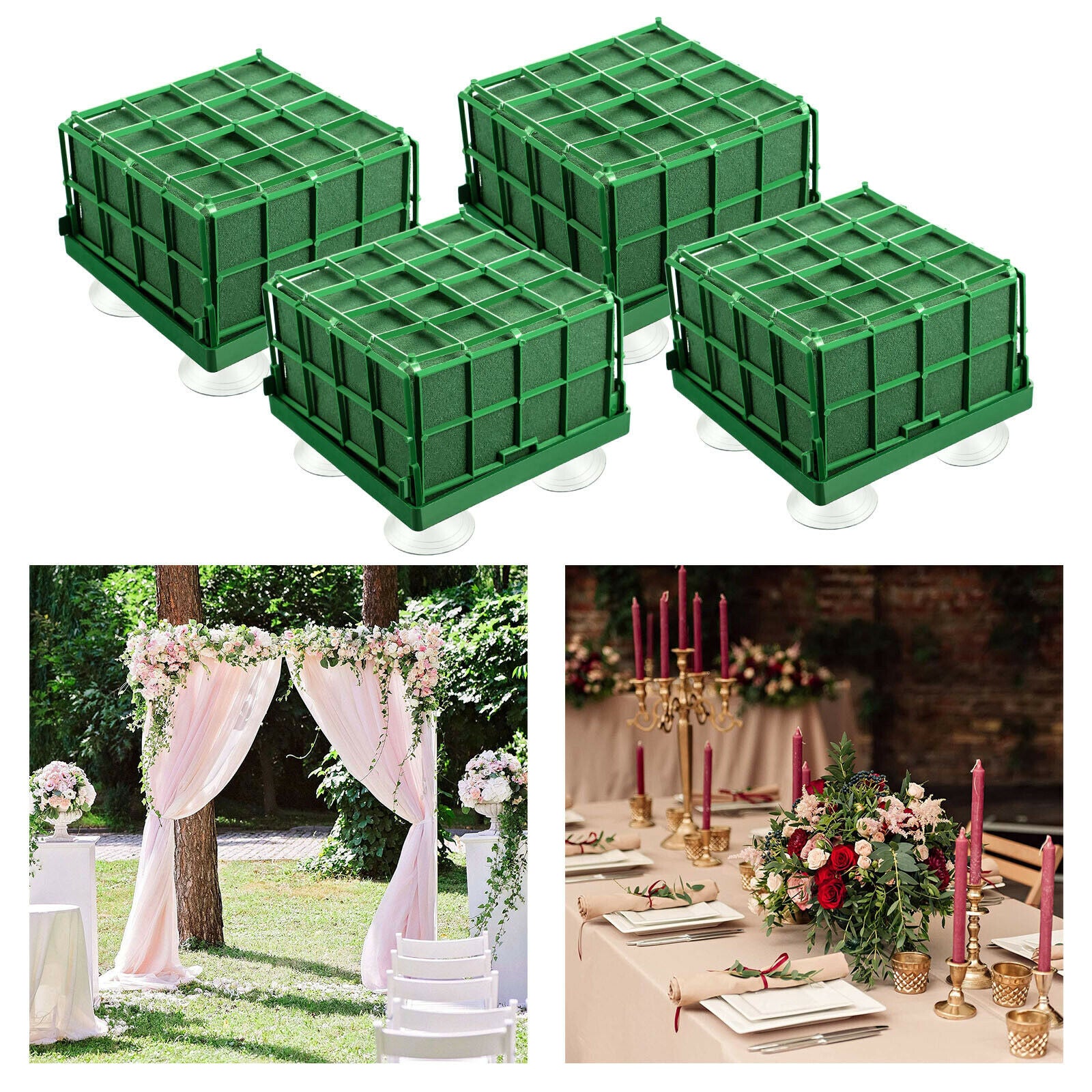 4Pack Square Floral Foam Bricks Flower Holder Foam Blocks for DIY Craft