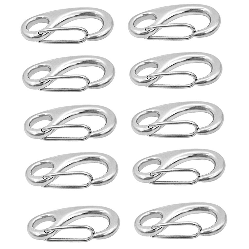 10 Pieces 2" Steel 50mm Spring Gate Snap Hook Clip Claw for Carabiner Swing