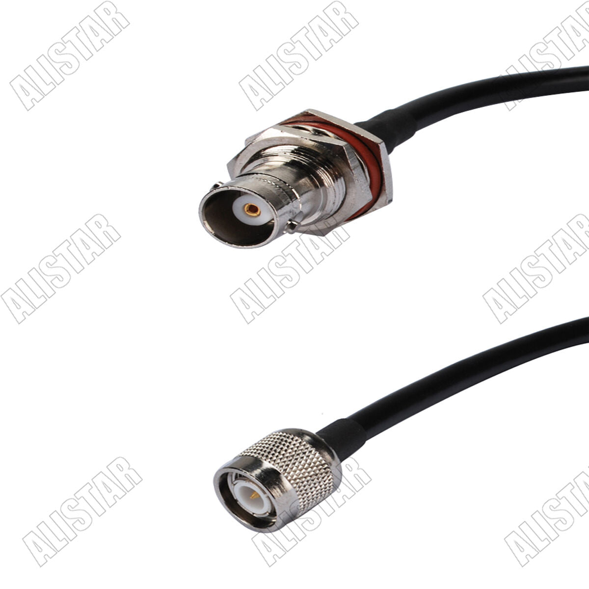 5x RG58 50cm TNC Male Plug to BNC Female Bulkhead O-ring Pigtail Jumper Cable