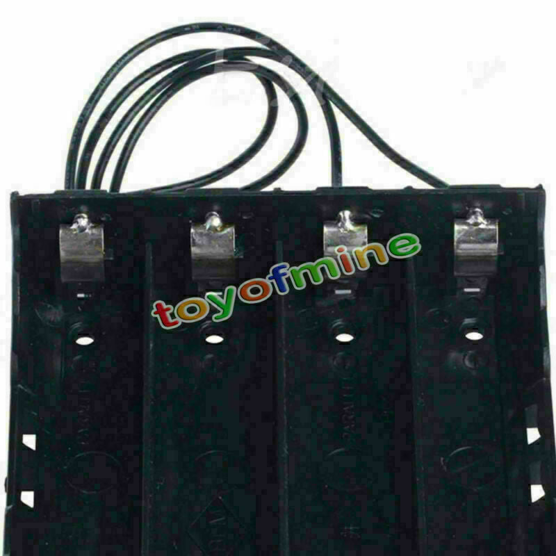 Plastic Battery Storage Case Box Holder For 4 x   3.7V With Wire Leads