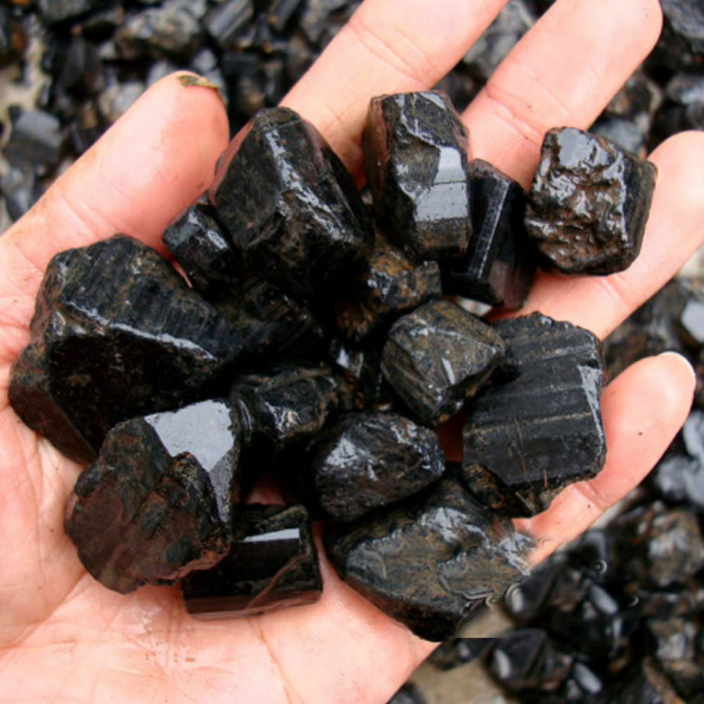 50g-Natural Black Tourmaline Crystal Stone Rock Mineral DIY Handmade Art Crafts