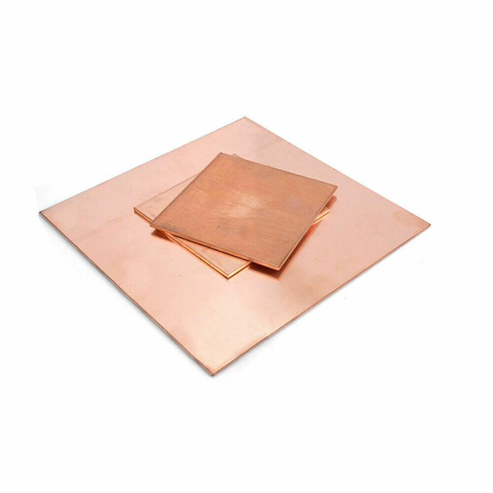 2mm x 100mm x 100mm  99.9% Pure Copper T2 Cu Metal Sheet Copper Plate Square 1pc