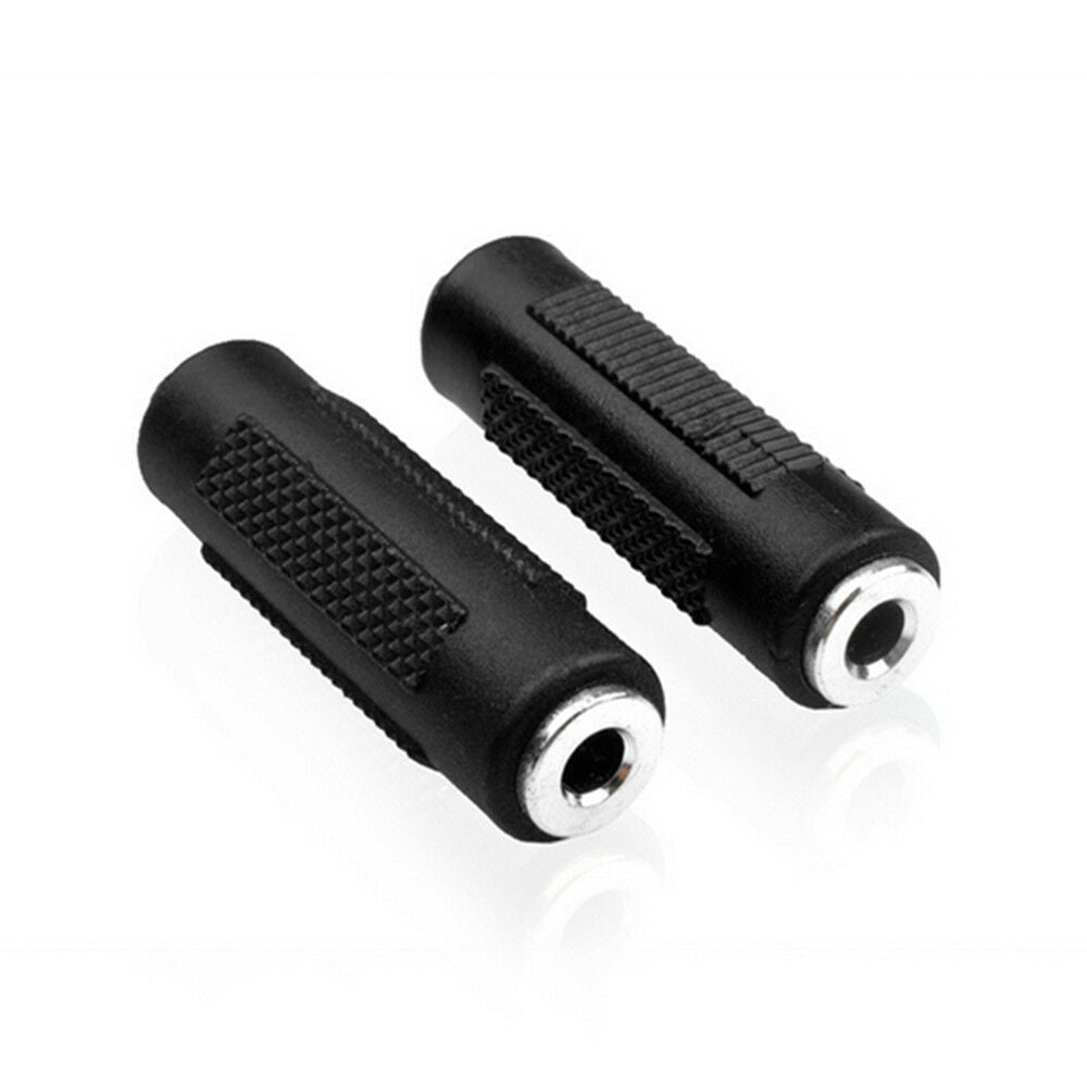 2x 3.5mm Stereo Aux Female to Female F/F Jack Audio Coupler Adapter Converter ~