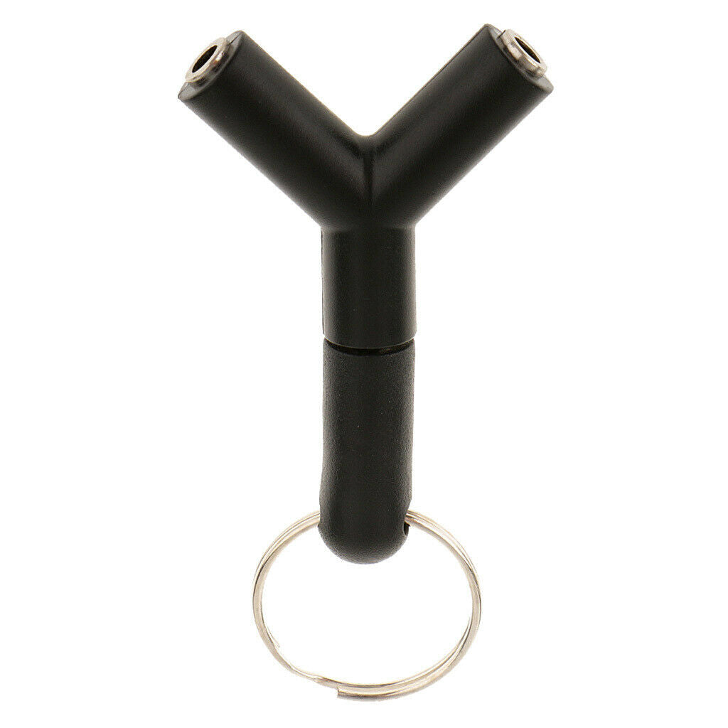 1 Male To 2 Female 3.5mm Y Audio Splitter Headphone Adapter W/ Key
