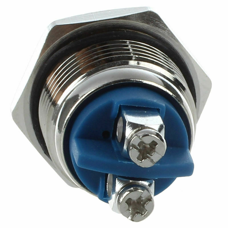 16mm Flush Mounted Momentary SPST Stainless Round Push Button Switch I6S7S7