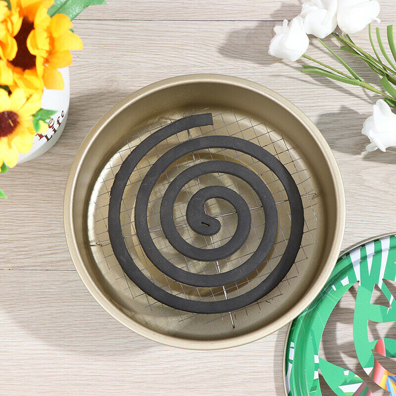 Stainless Steel Fireproof Mosquit Incense Coil Tray Net Rack Box with Han.l8