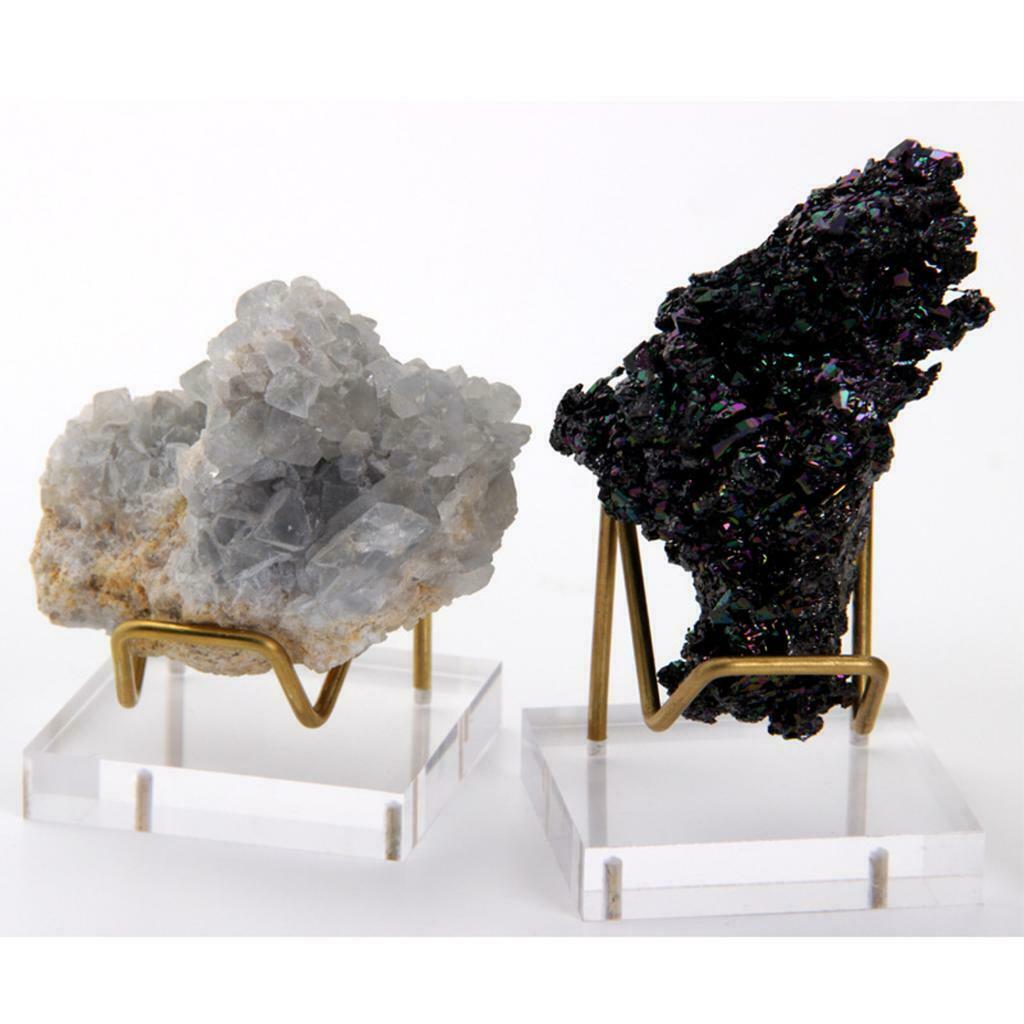 Display Stand Geode Fossil Mineral Rock Crystal Agate Clear Acrylic Stand Holder