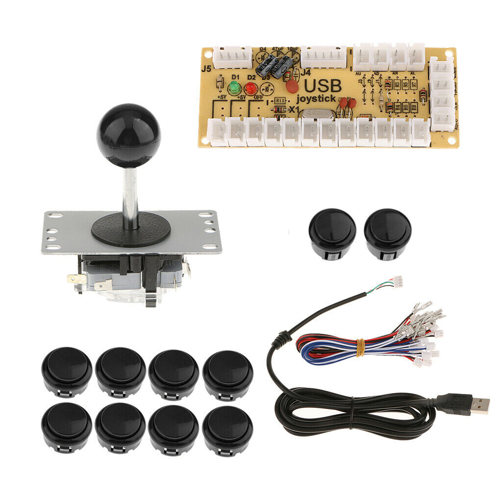 Arcade DIY Parts USB Encoder to PC Joystick 10 Buttons Replace Parts Black