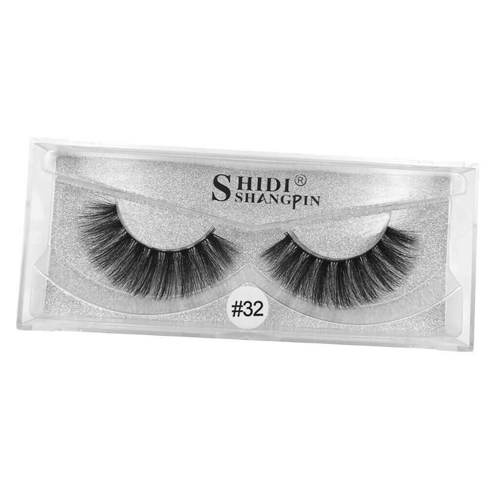 1 Pair Makeup Curl Eyelash Eye Lash Beauty Natural Black Messy Long Lashes -
