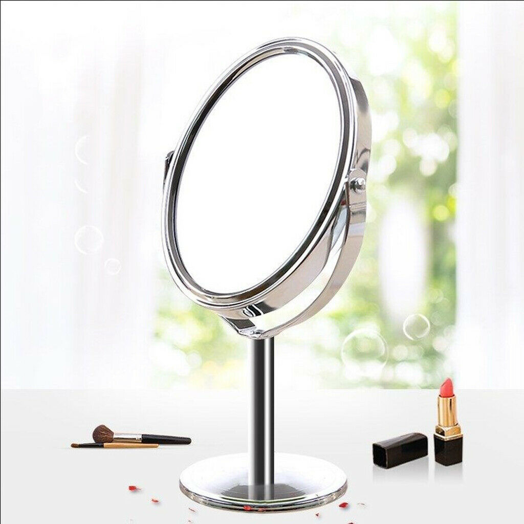 2 lot Double Sided Oval Normal Makeup Cosmetic Shaving Mirror w/ Metal Frame