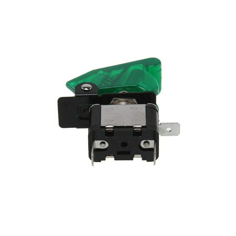 1PCS Green LED Light Toggle Rocker Ignition Switch On/Off Dustproof Proctector