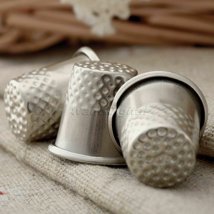 New 3pcs Finger Thimble Sewing Grip Metal Shield Protector Pin Needle Craft Tool