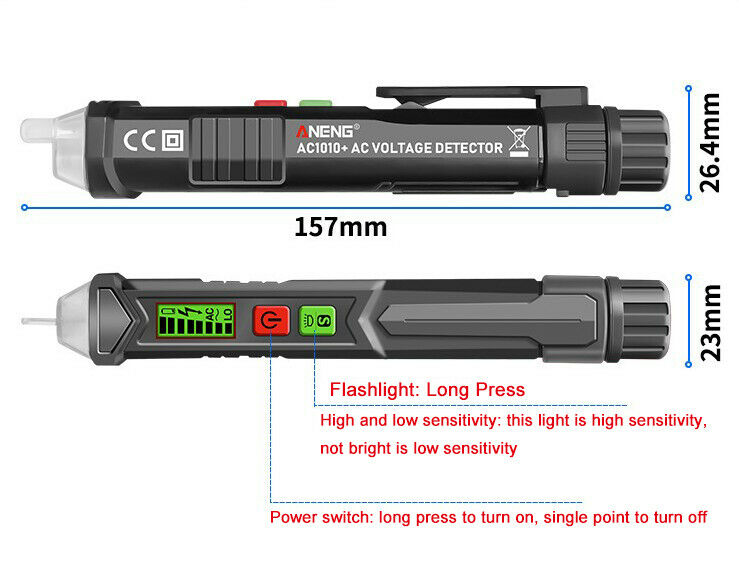 12-1000V AC Voltage Detector Multi Functional Auto Digital Display Test Pencil