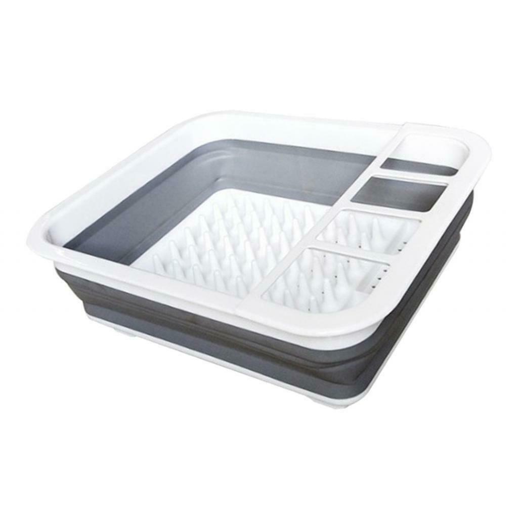 Sink Drain Basket Rack Basket Kitchen Organizer Shelf Adjustable Gray White