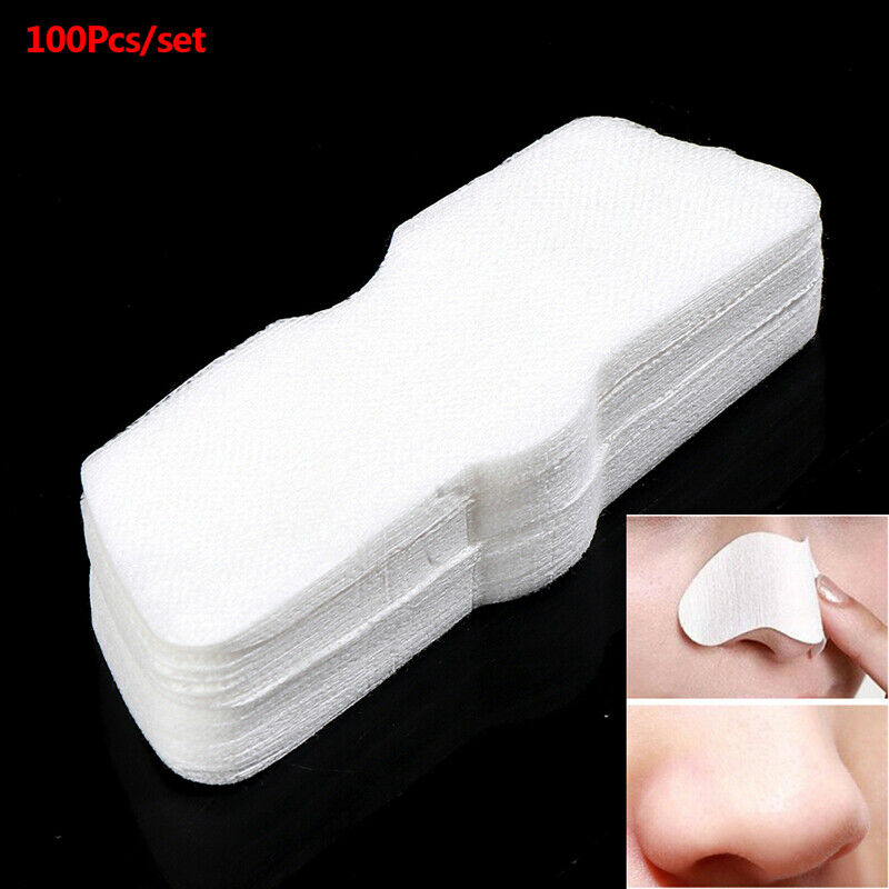 100Pcs Disposable Nose Skin Care Cleaner Paper Blackhead Removal Makeup PadB XC