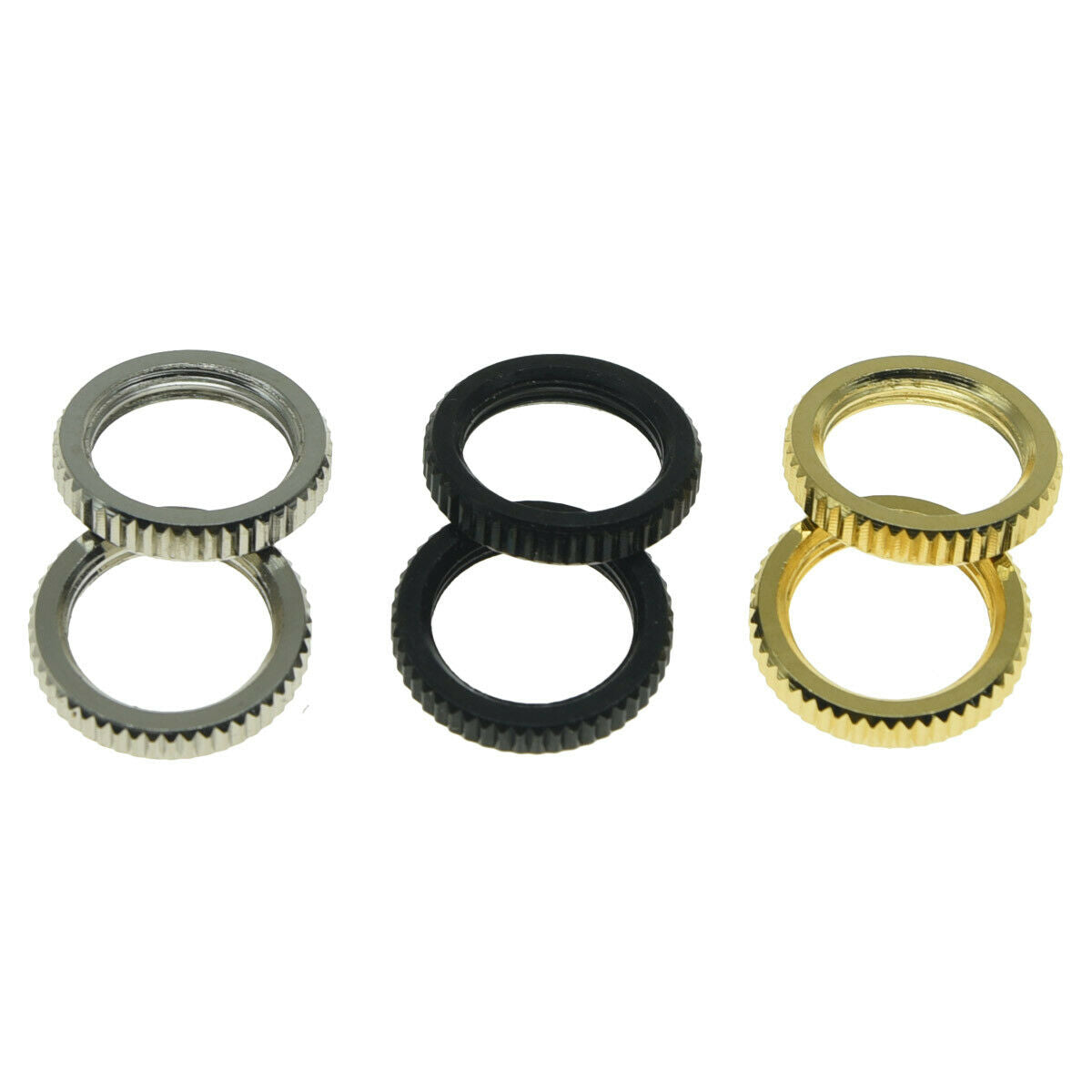 US Spec 15/32" Fine Knurled GuitarToggle Switch Nut for Gibson/Switchcraft Black