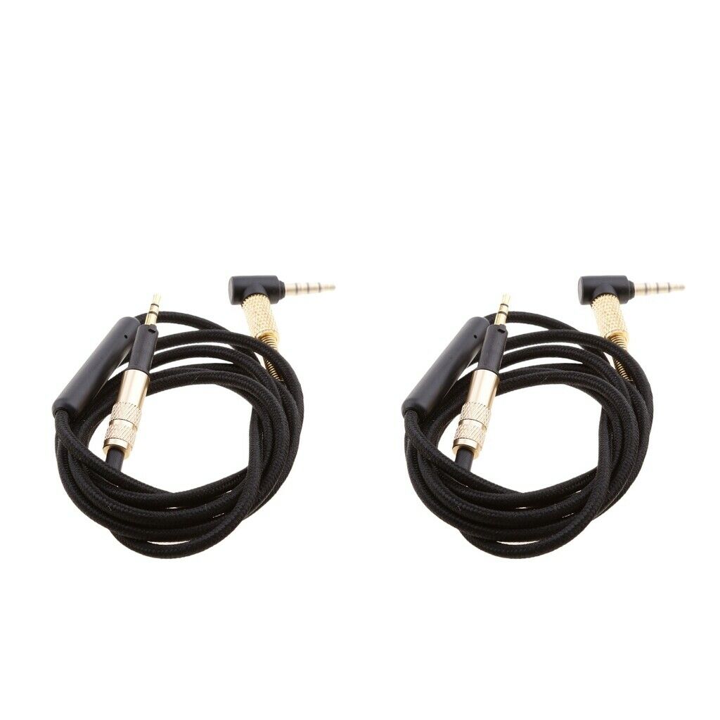 2Pcs 3.5mm Replacement Audio Cable W/Mic for AKG K450 Q460 K451 K480 Headphones