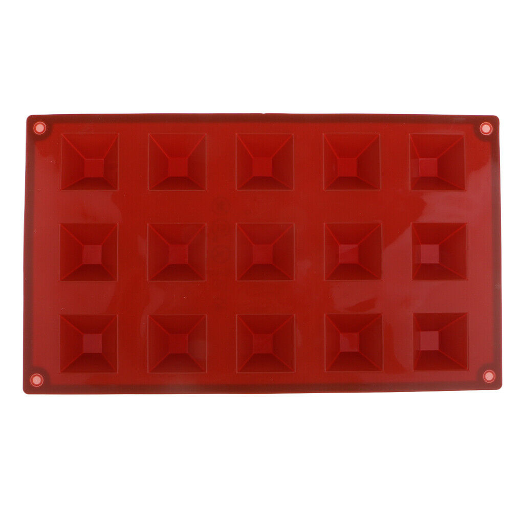 15-Cavity Pyramid Silicone Fondant Mold Chocolate Baking Cake Ice Cube Tray