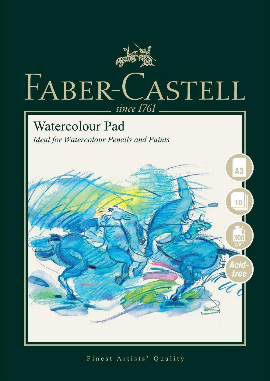 #792812 Faber Castell A3 Sketch Pad Watercolour Spiral Bound 300gsm 10 Pages Art