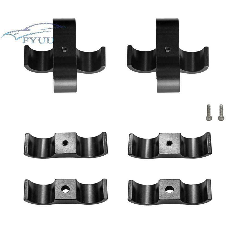 8X Black CNC AN4 Braided Fuel Oil Hose Line Separator Clamp 11-12mm O.D Anodise