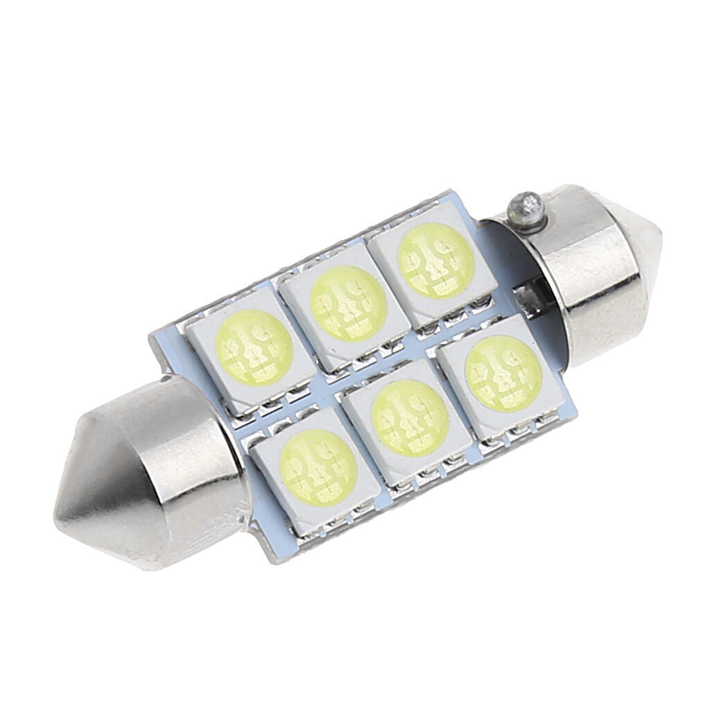 10X White 36MM 5050 6LED SMD Car Auto Interior Festoon Dome Light Lamp Bulb