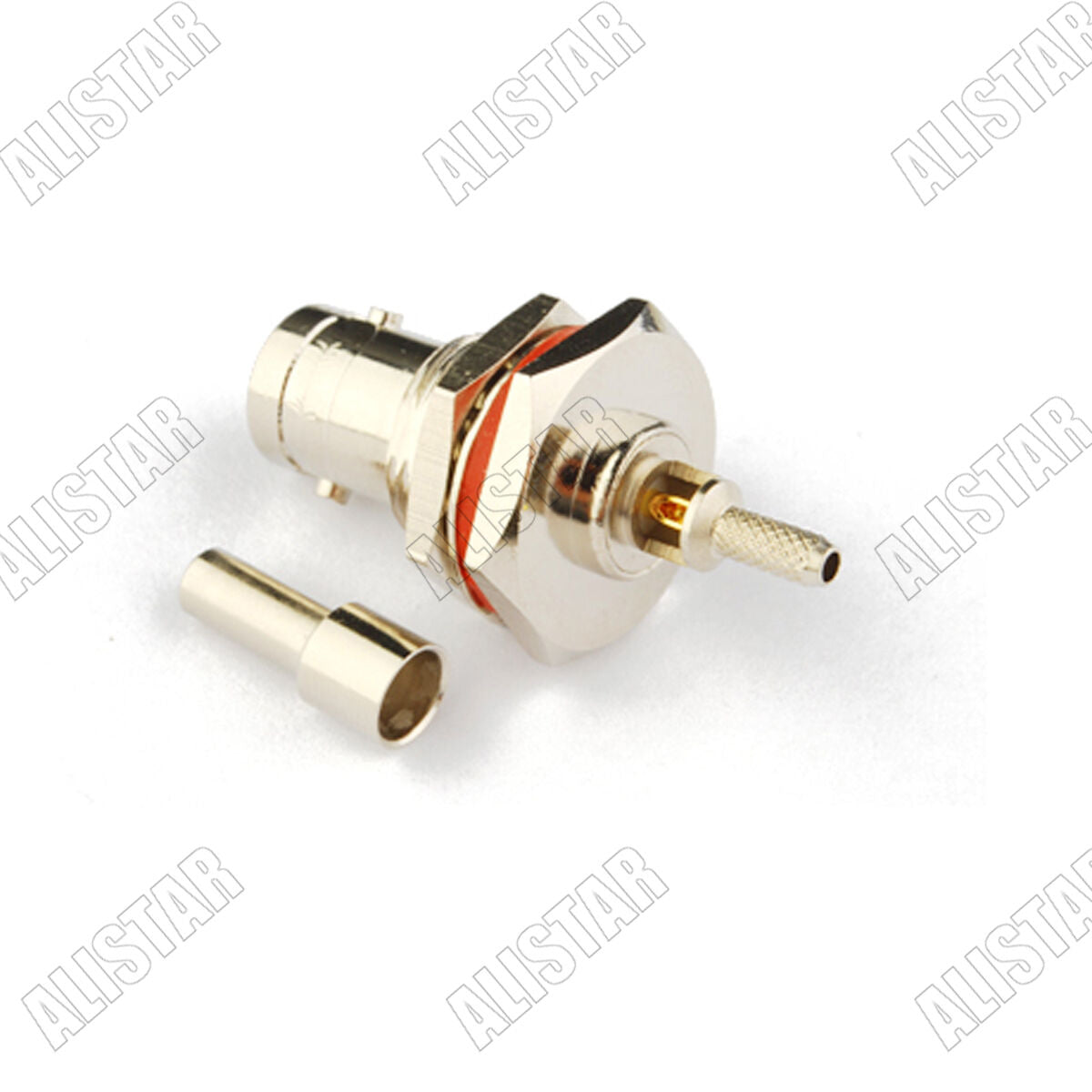 10, RF Crimp Connector BNC female Jack bulkhead o-ring For LMR100 RG316 RG174