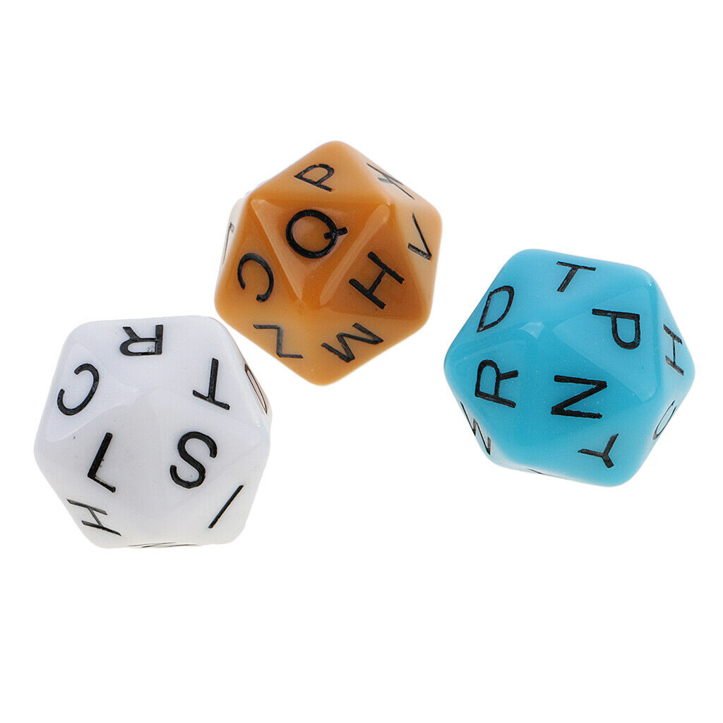 7 lot Acrylic Polyhedral Dice English Alphabet Dices for Roleplaying Game