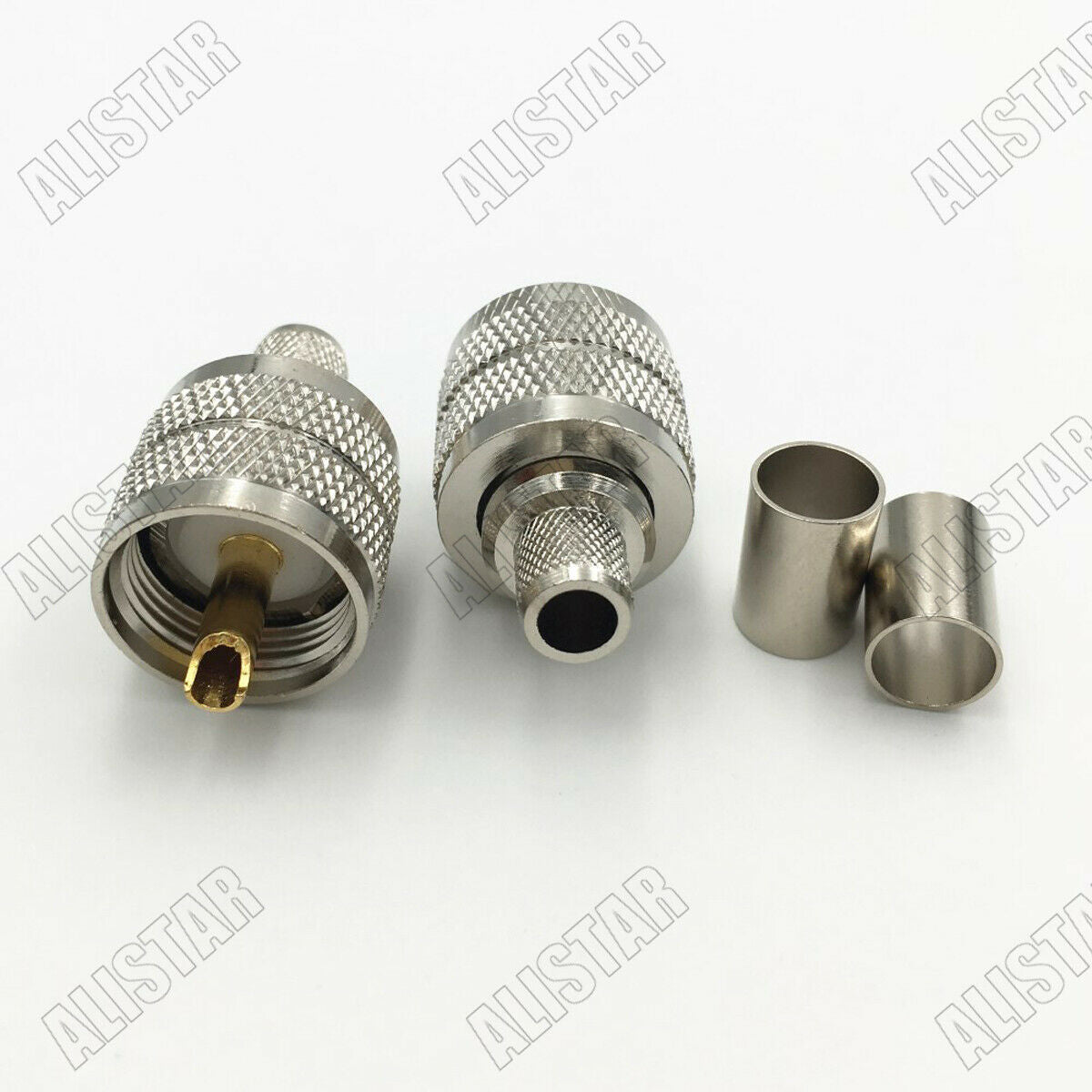 10 x UHF PL259 Male Plug Crimp Connector For RG5 RG6 5D-FB LMR300 RF Coax Cable