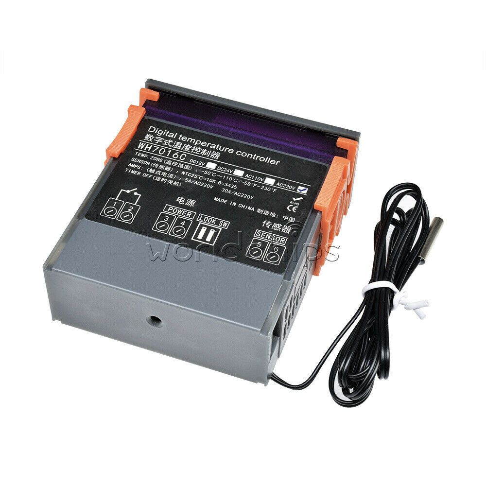WH7016C 220V 90~250V 110V 10A NTC Temperature Controller Sensor Thermostat