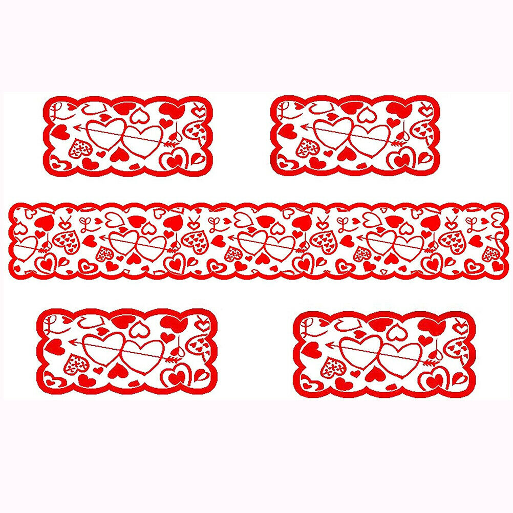 Valentine's Day Table Placemats Heart Pattern Lace Dinner Table Party Supplies