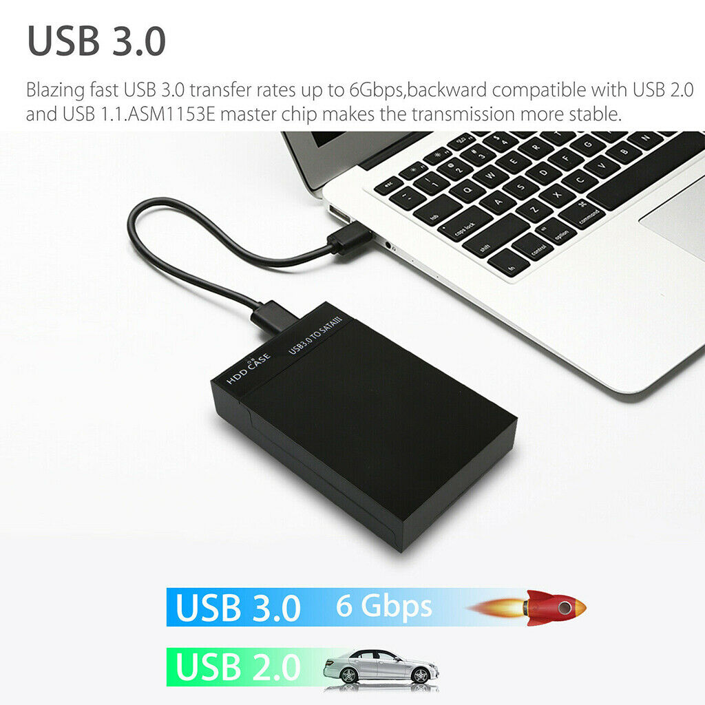 USB 3.0 2.5''/3.5'' SATA Hard Drive Enclosure HDD SSD Disk Case Housing with LED