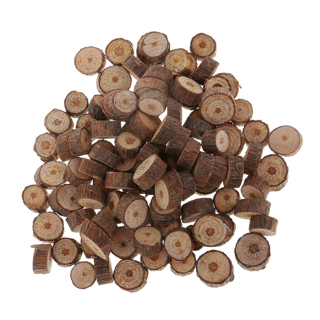 100Pcs Wood Slices Tree Log Discs Rustic Wedding Christmas Ornaments For Arts