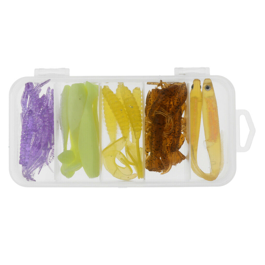 21pcs Soft Shrimp Shad Worm Fishing Lure
