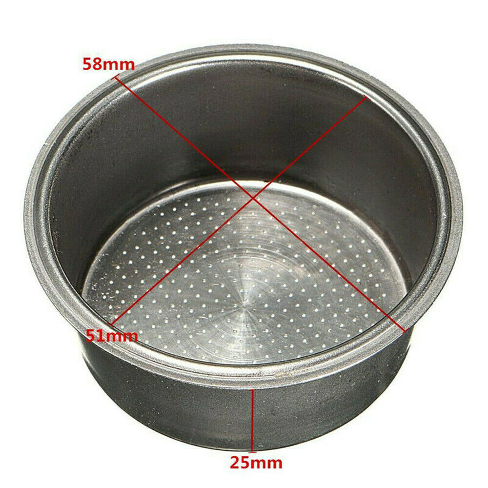 1X 51mm Cup Coffee Filter Basket Non Pressurized For Breville Delonghi Krups UK