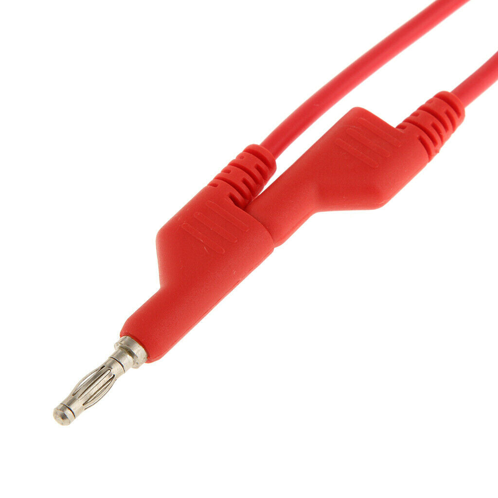 2Pcs Copper 25A Stackable 4mm Banana Plug Multimeter Test Cable Cord