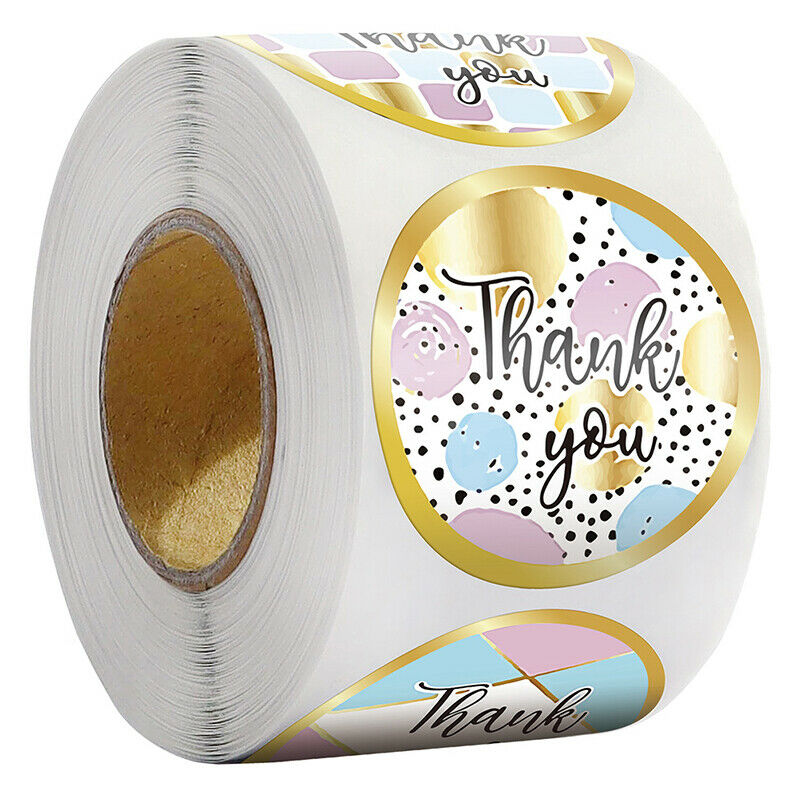 500pcs/roll Thank You Stickers Business Order Labels Envelope Se.l8