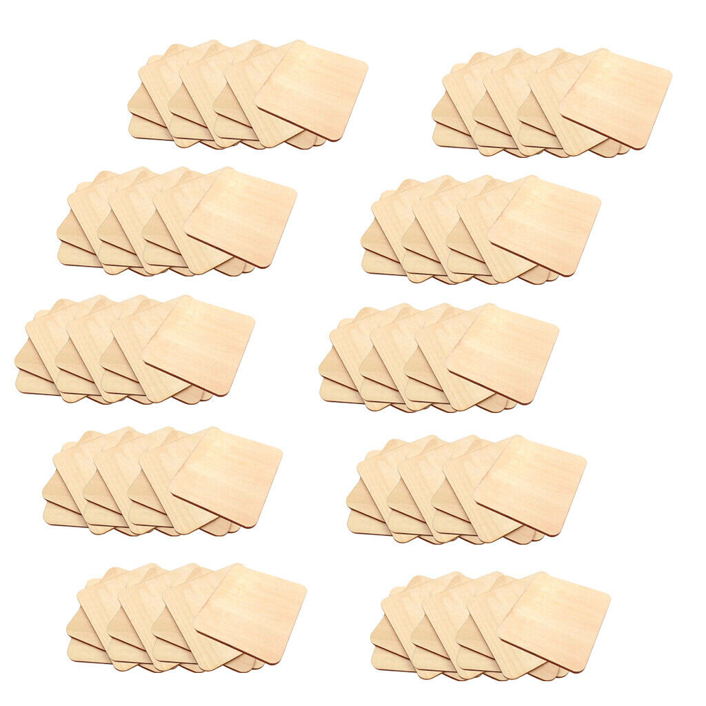 100 Packs Wooden Pieces Cutouts Wood Board Log Slice DIY Craft 0.8inch