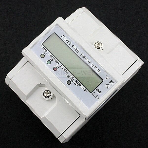 3X5(80)A 230V/400V LCD DIN Rail Three Phase Electronic Energy kWh Meter New