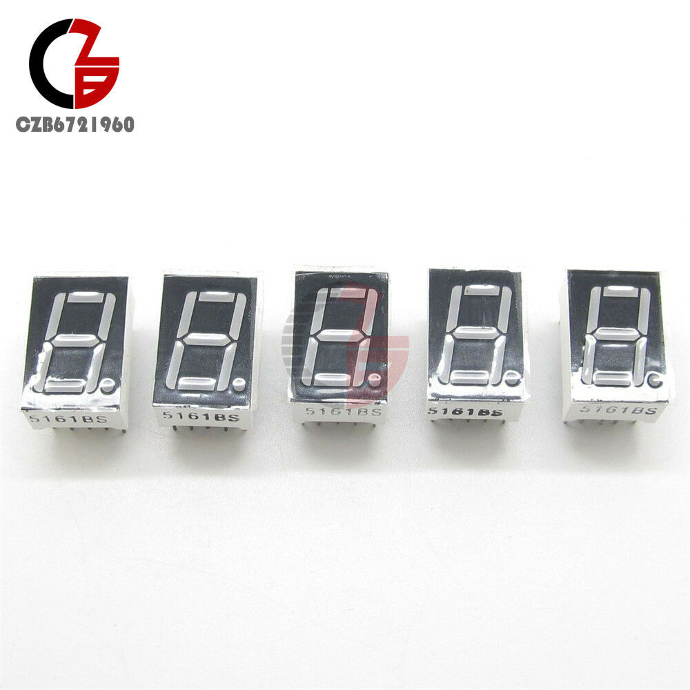 10PCS Red 7 Segment 1 Bit 0.5" LED Display Digital Tube Common Anode