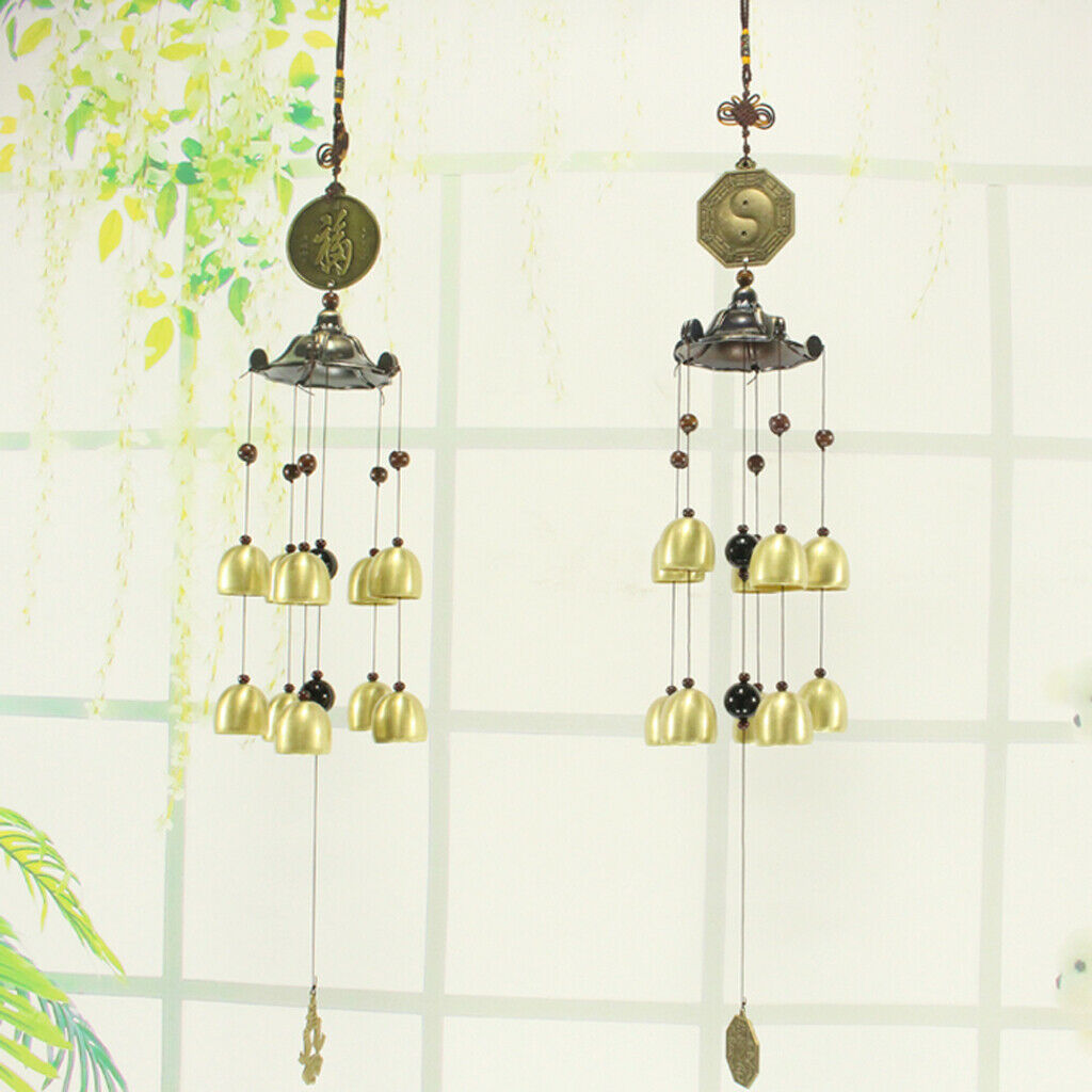 Hanging Bell Chinese Oriental Feng Shui Wind Chimes Wall Hanging Chinese Fu