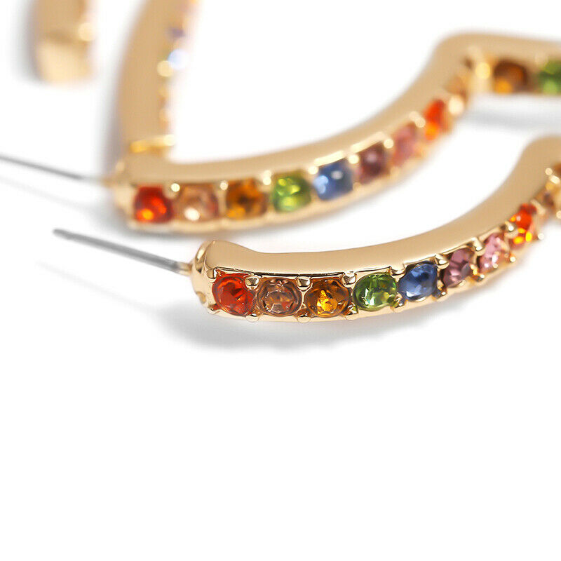 Fashion Crystal Rhinestone Heart Earrings Drop Dangle Earrings Women Jewe.l8
