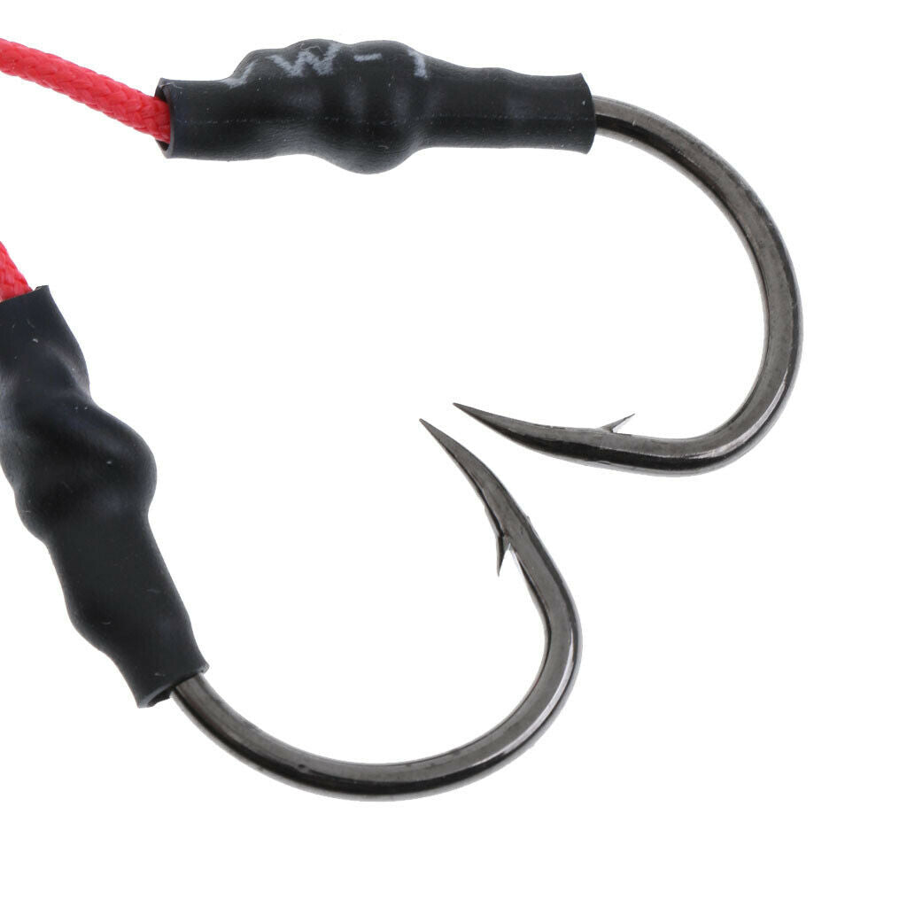 Lot 5 Pcs Dual Twin Assist Hooks Jigging Saltwater Sea Fishing with